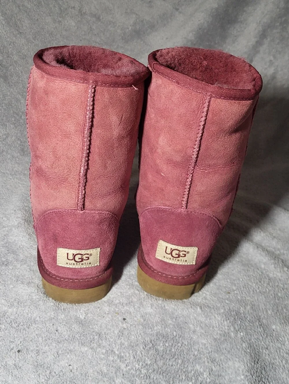 UGG Australia 5825 Pink Sheepskin Lined Mid-Calf Pull On Boots US 5 EU 36